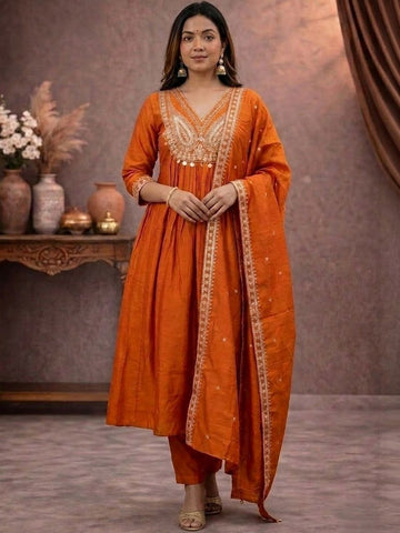CP Vichitra Embroidered Anarkali Set ✨