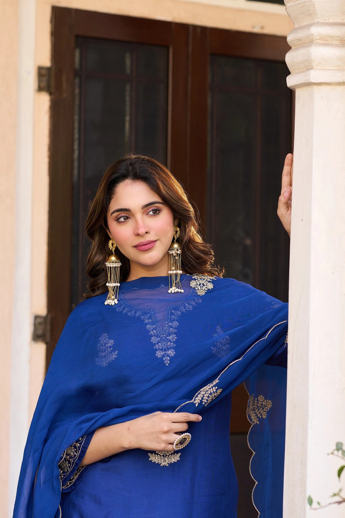Viscose Chanderi Embroidered Suit Set ✨