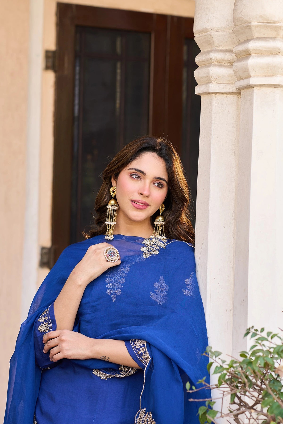 Viscose Chanderi Embroidered Suit Set ✨
