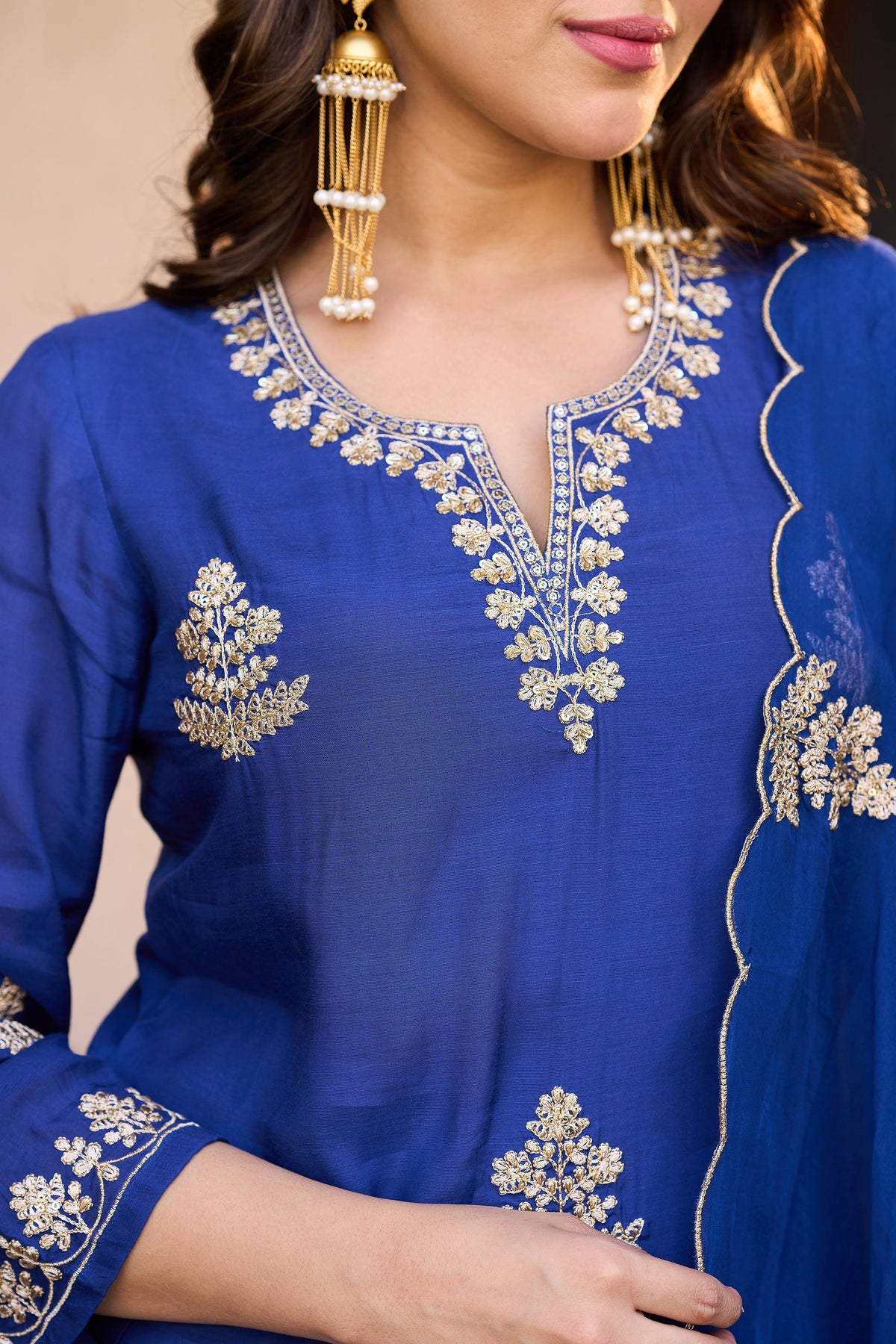 Viscose Chanderi Embroidered Suit Set ✨