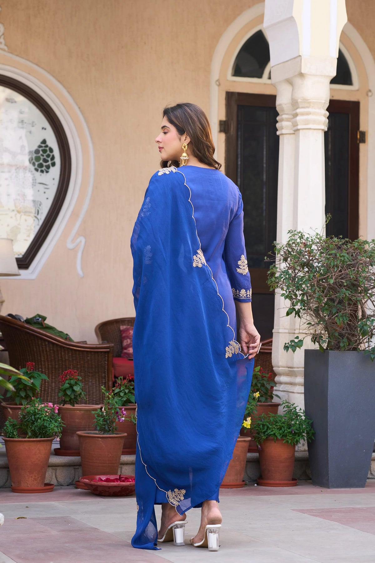 Viscose Chanderi Embroidered Suit Set ✨