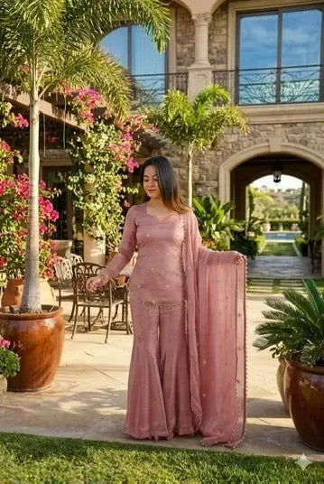 Fandy Silk Bitswork Palazzo Set