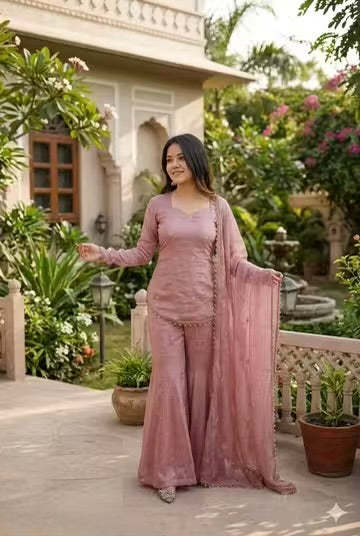 Fandy Silk Bitswork Palazzo Set