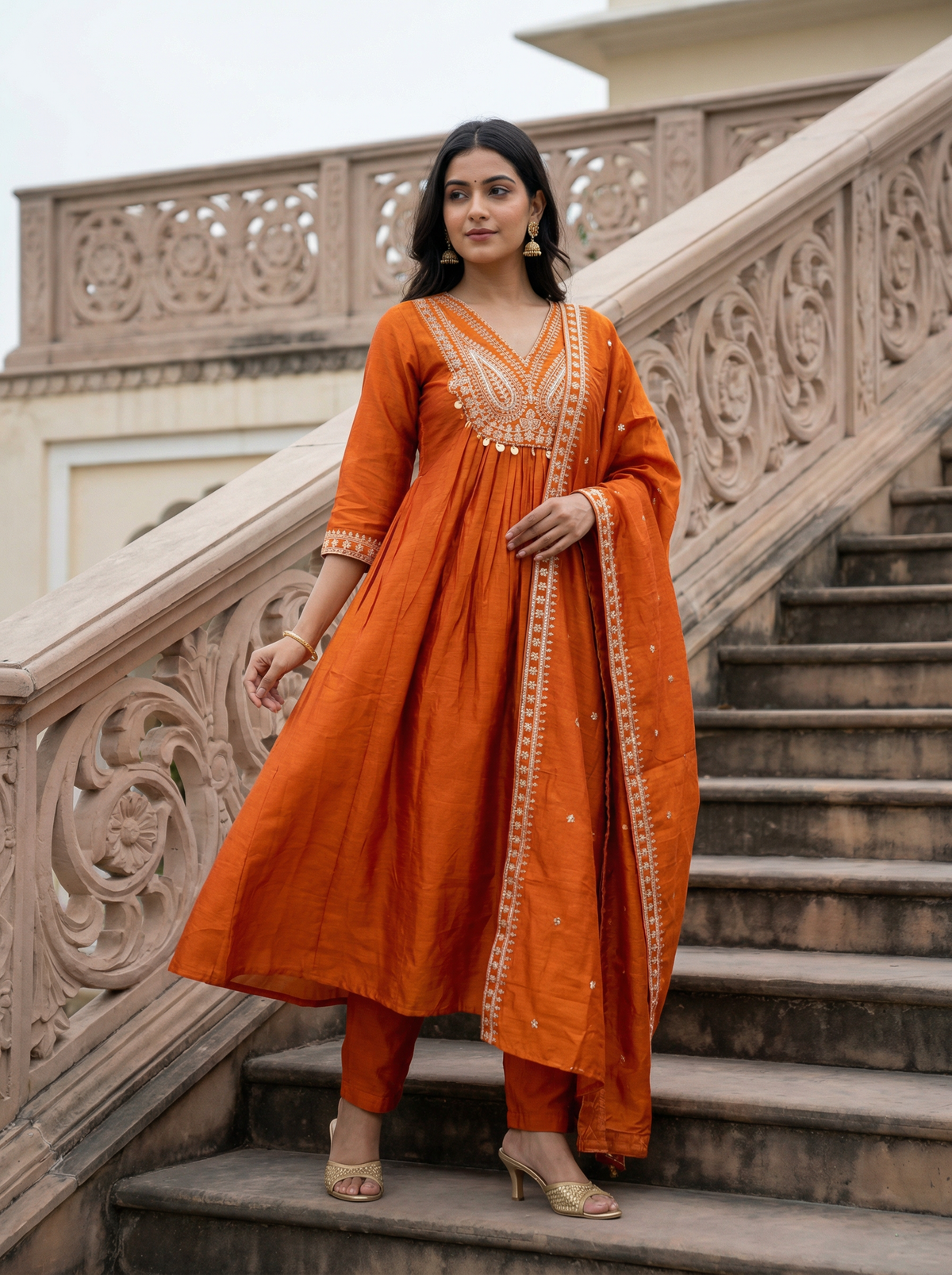CP Vichitra Embroidered Anarkali Set ✨