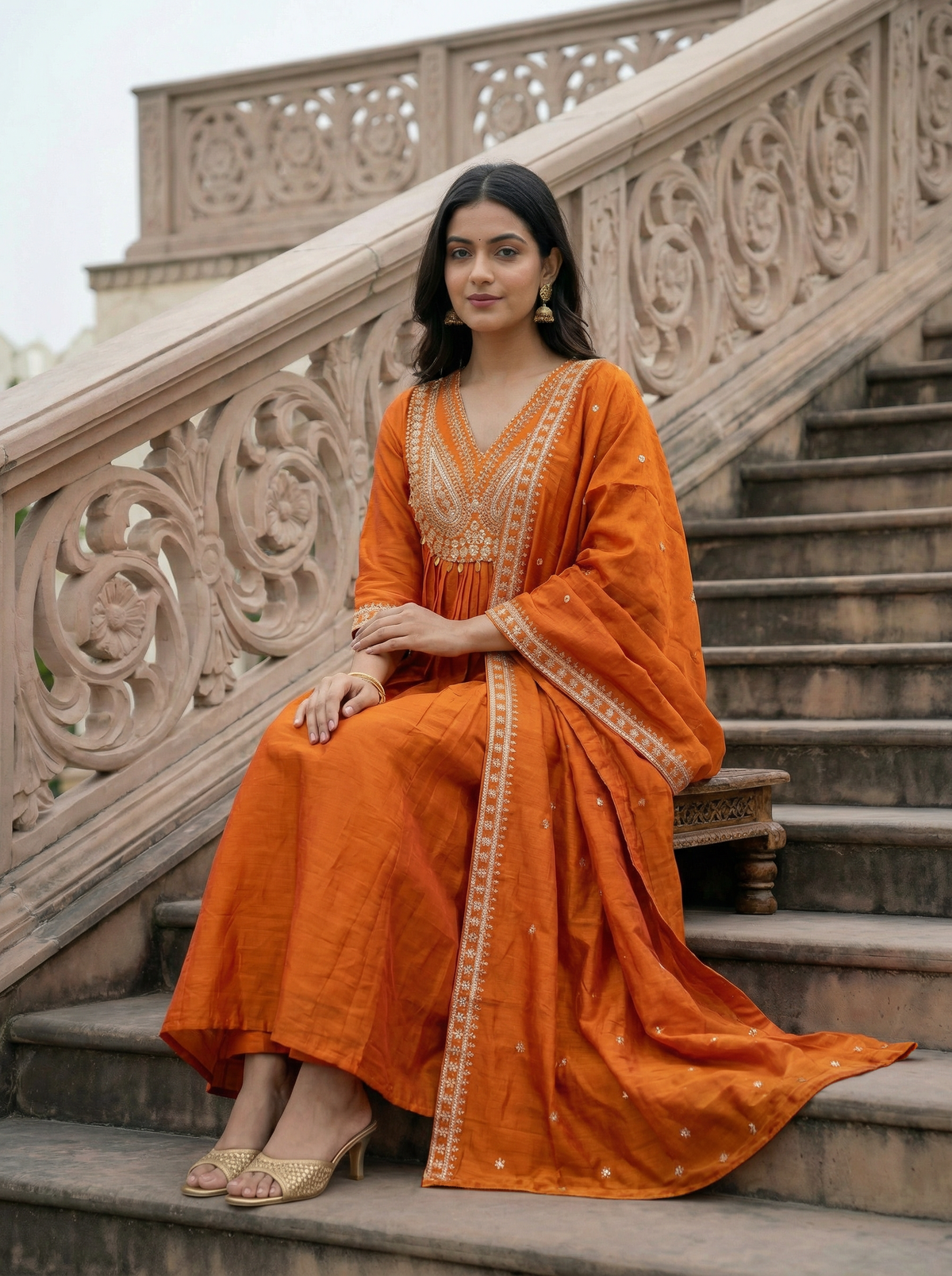 CP Vichitra Embroidered Anarkali Set ✨