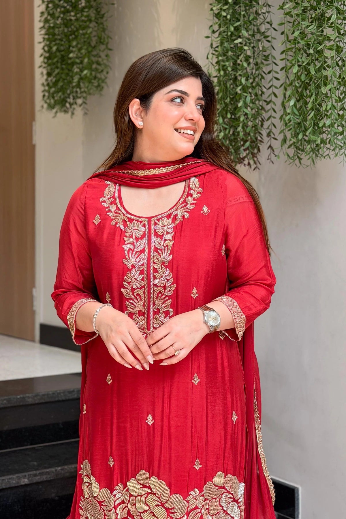 Gulnaar Crepe Embroidered Suit Set