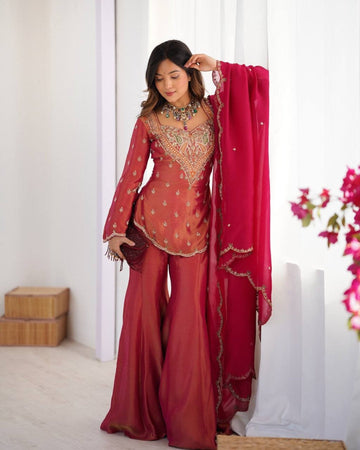 Vichitra Embroidered Sharara Set ✨