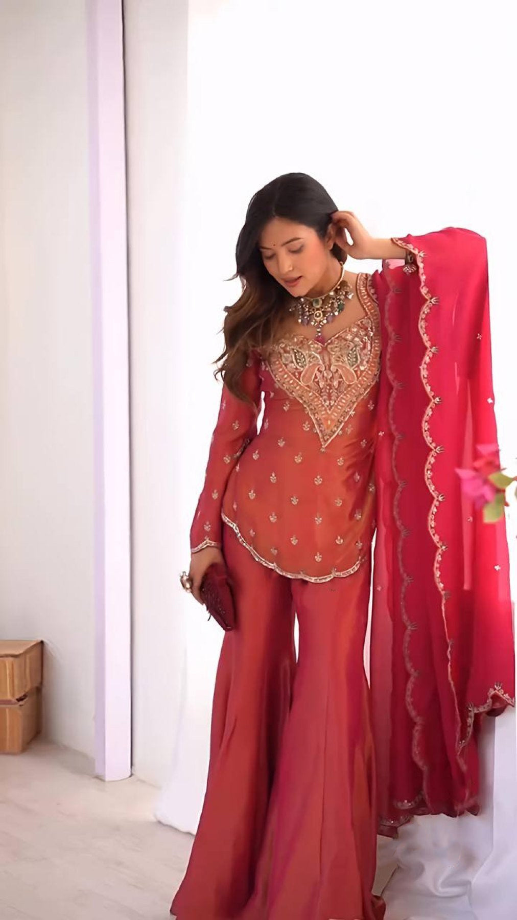 Vichitra Embroidered Sharara Set ✨
