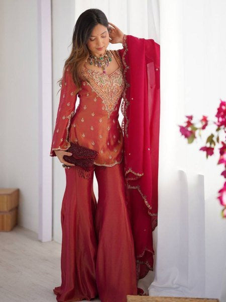 Vichitra Embroidered Sharara Set ✨