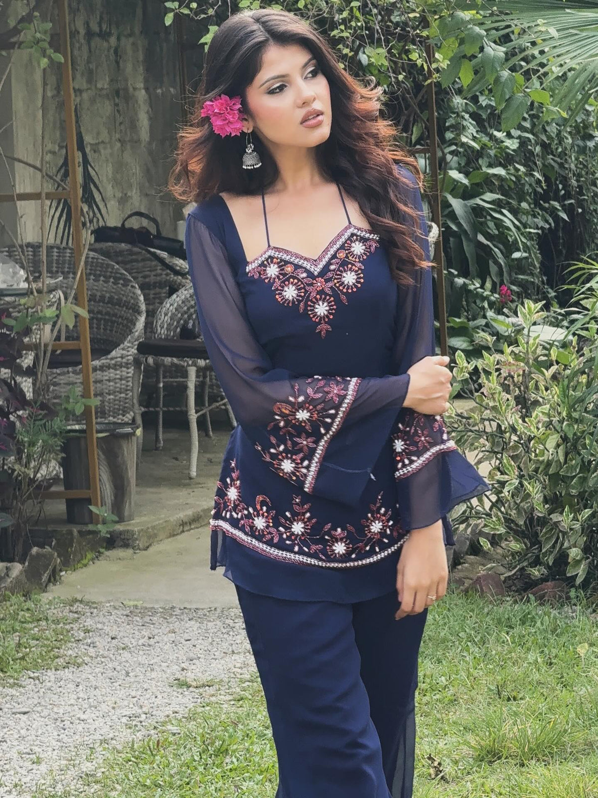 Embroidered Georgette Co-Ord Set ✨