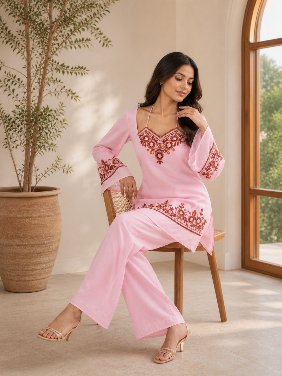 Embroidered Georgette Co-Ord Set ✨