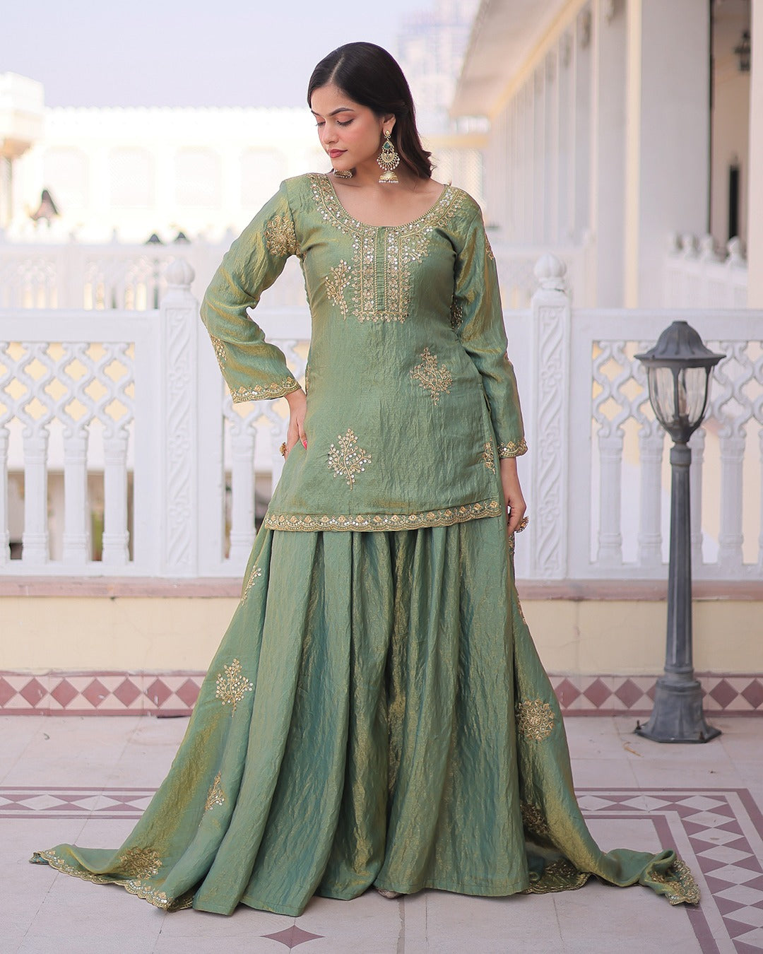 CP Vichitra Embroidered Suit Set ✨