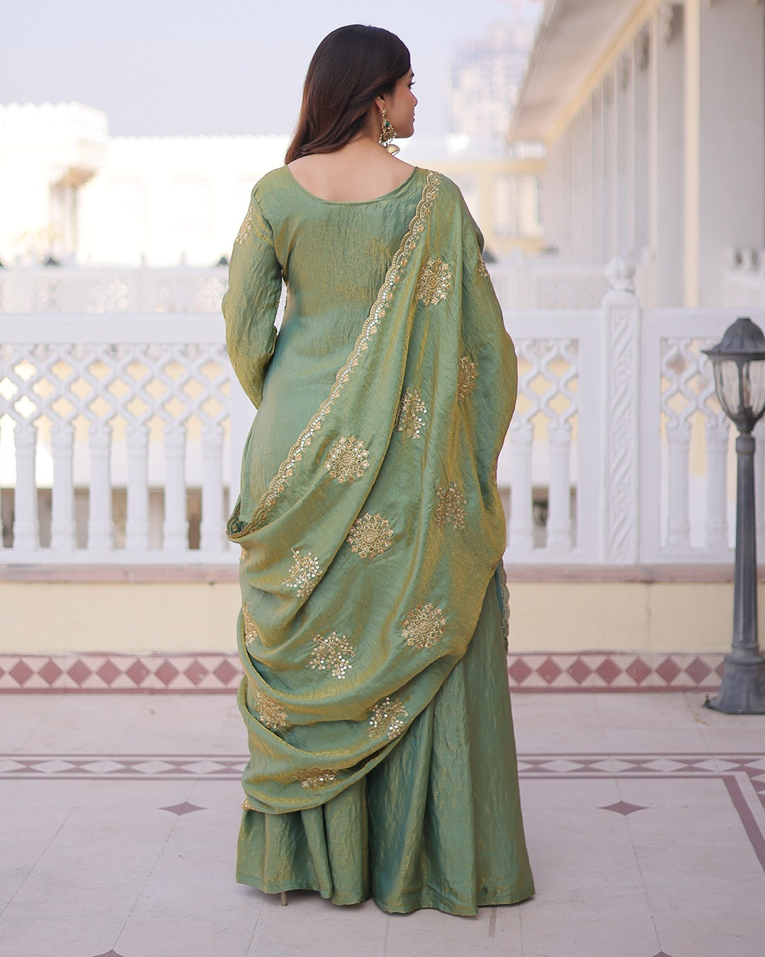 CP Vichitra Embroidered Suit Set ✨