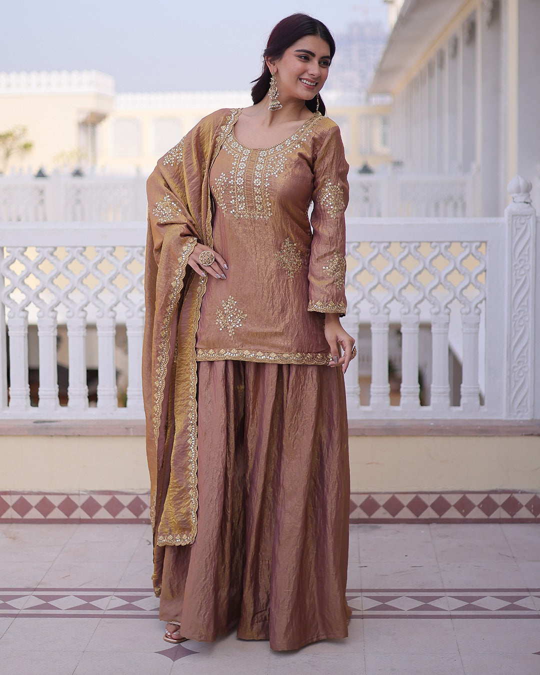 CP Vichitra Embroidered Suit Set ✨
