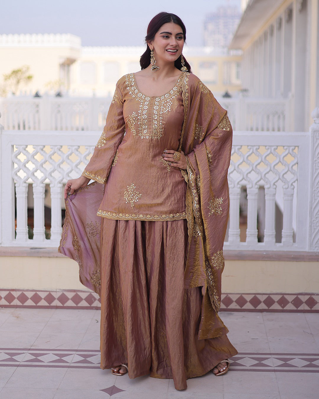 CP Vichitra Embroidered Suit Set ✨