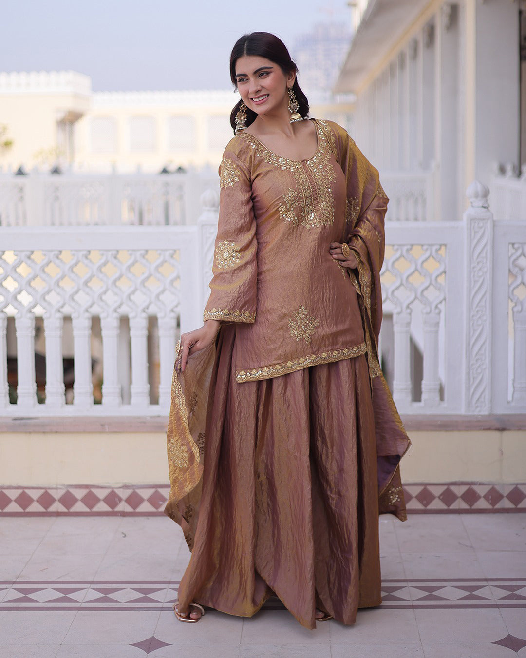CP Vichitra Embroidered Suit Set ✨