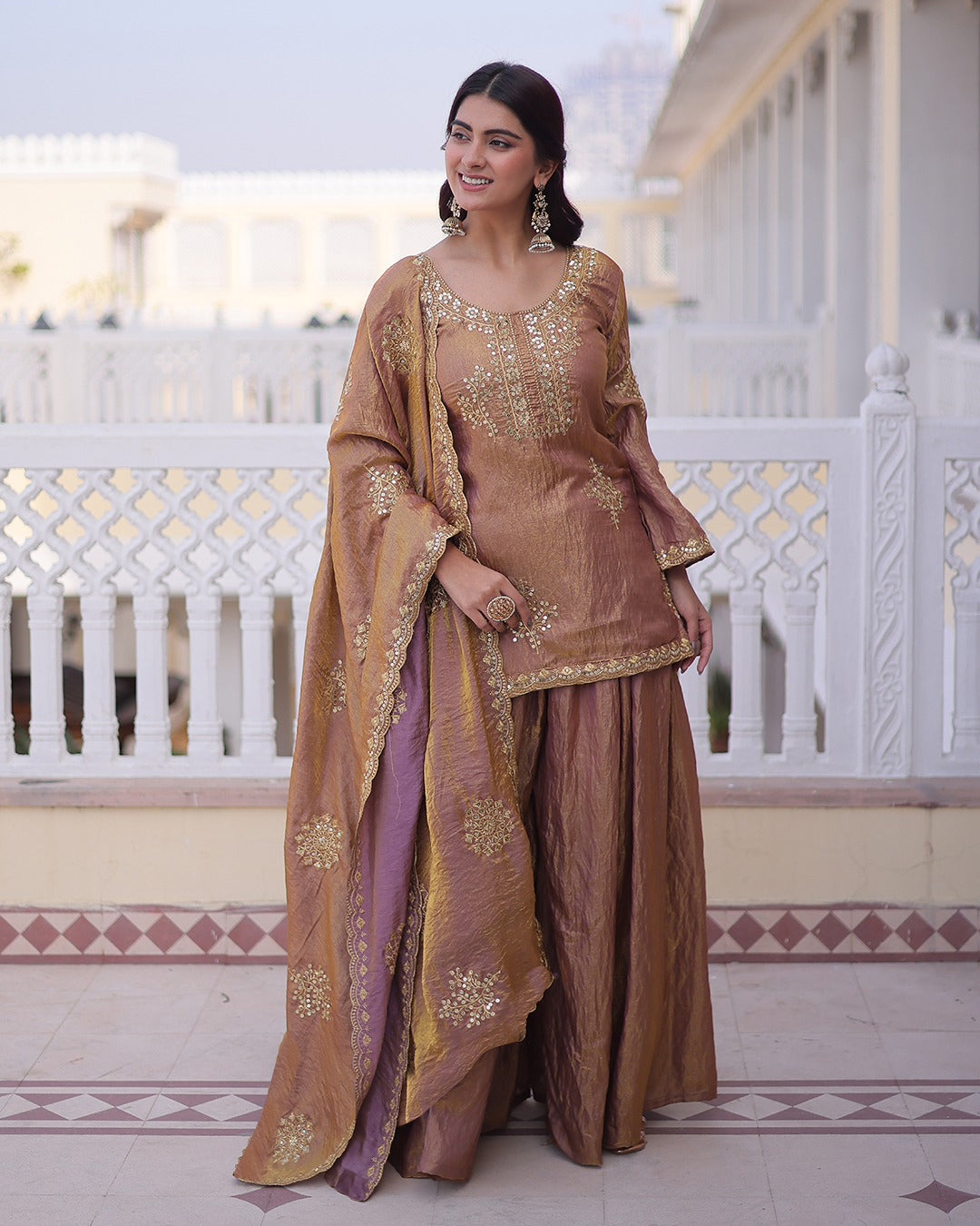 CP Vichitra Embroidered Suit Set ✨