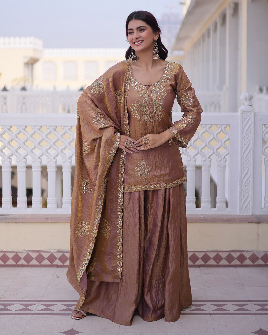 CP Vichitra Embroidered Suit Set ✨