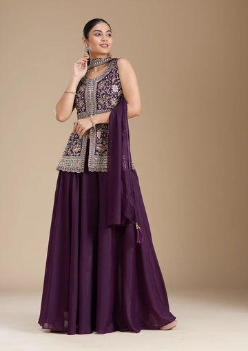 Georgette Embroidered Sharara Set ✨
